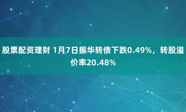 股票配资理财 1月7日振华转债下跌0.49%，转股溢价率20.48%