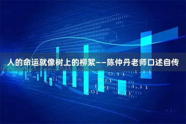 人的命运就像树上的柳絮——陈仲丹老师口述自传